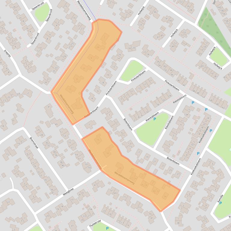 Kaart van postcodegebied 9302AA.