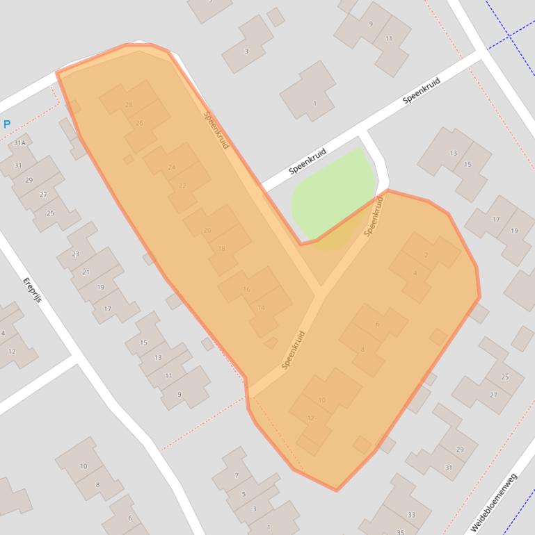 Kaart van postcodegebied 9302AE.