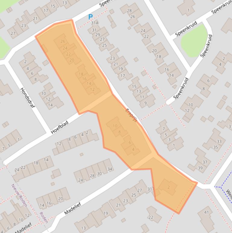 Kaart van postcodegebied 9302AL.