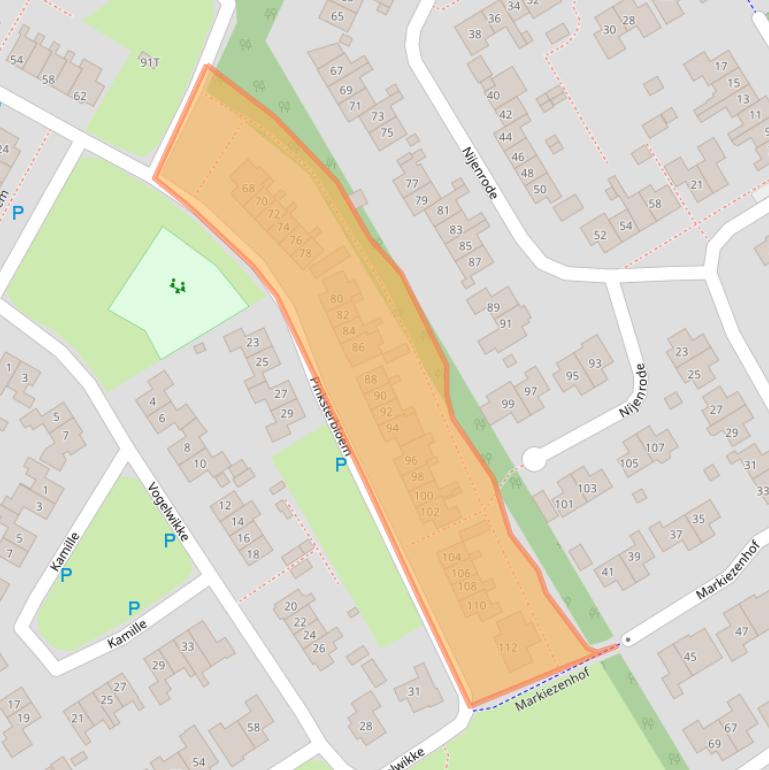 Kaart van postcodegebied 9302BD.