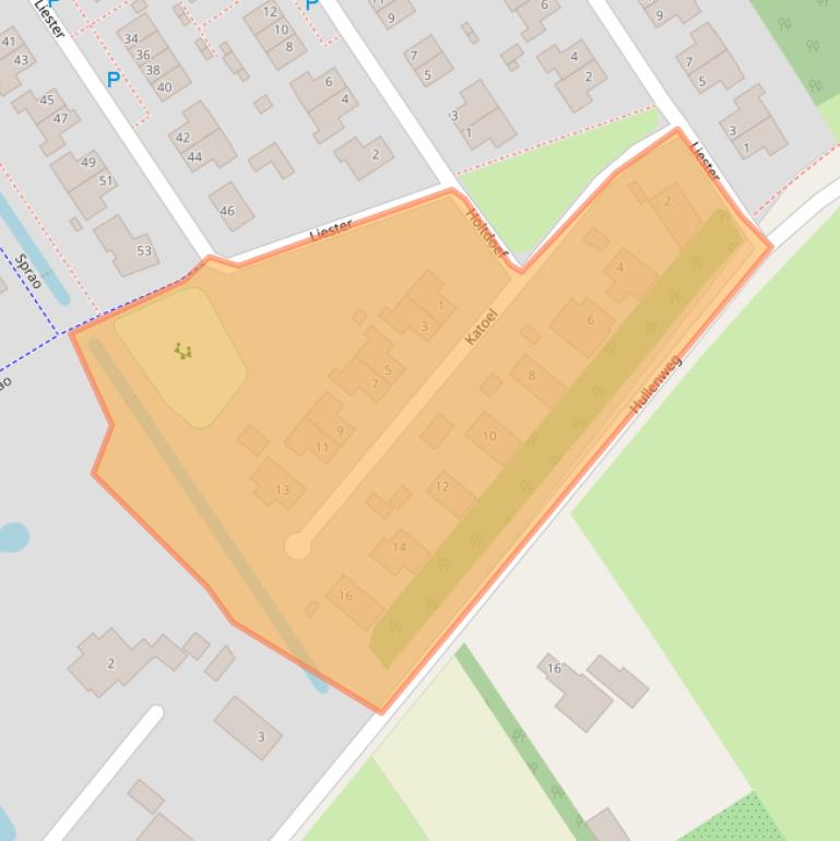 Kaart van postcodegebied 9302CJ.