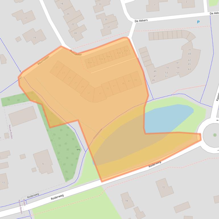 Kaart van postcodegebied 9302DE.