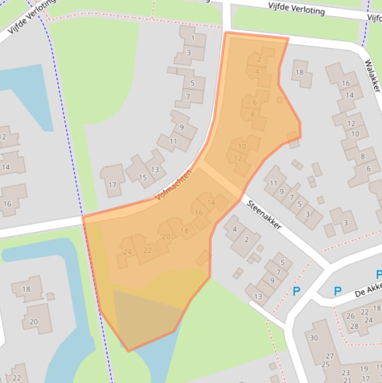 Kaart van postcodegebied 9302DK.