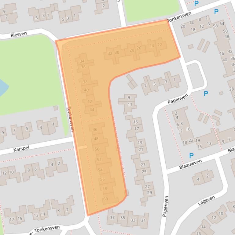 Kaart van postcodegebied 9302EC.