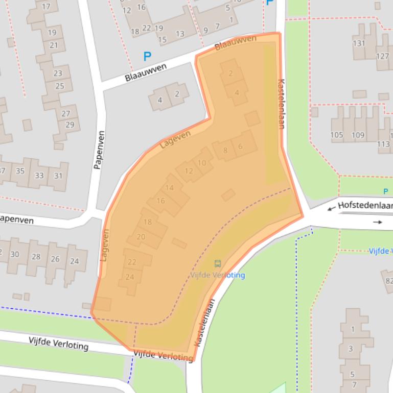 Kaart van postcodegebied 9302EG.