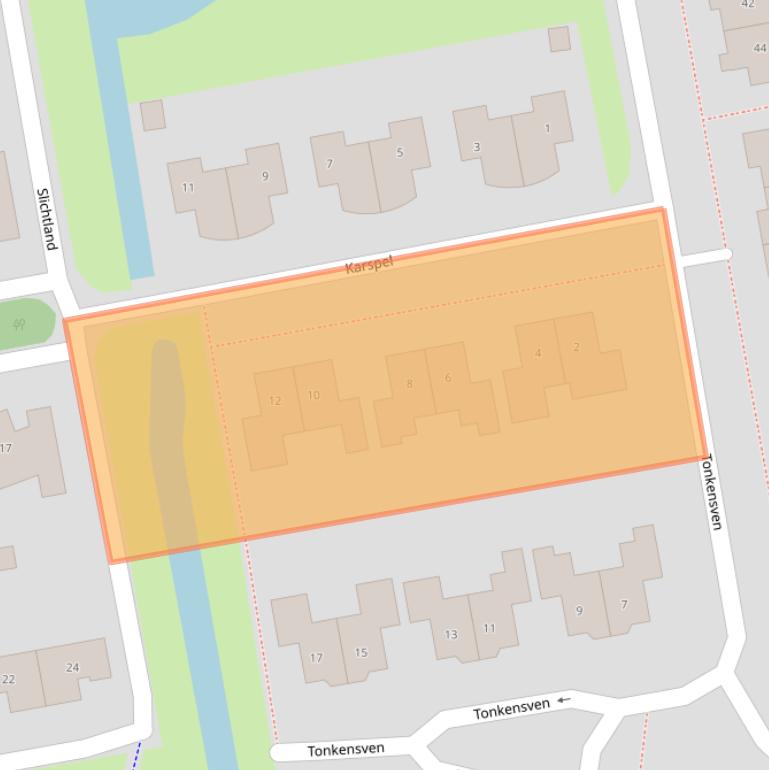 Kaart van postcodegebied 9302EK.