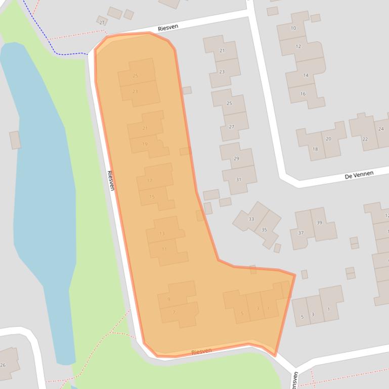 Kaart van postcodegebied 9302EL.