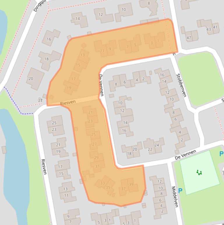 Kaart van postcodegebied 9302ER.