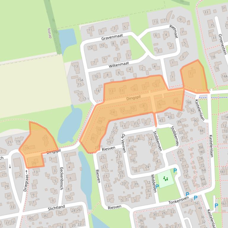 Kaart van postcodegebied 9302ET.