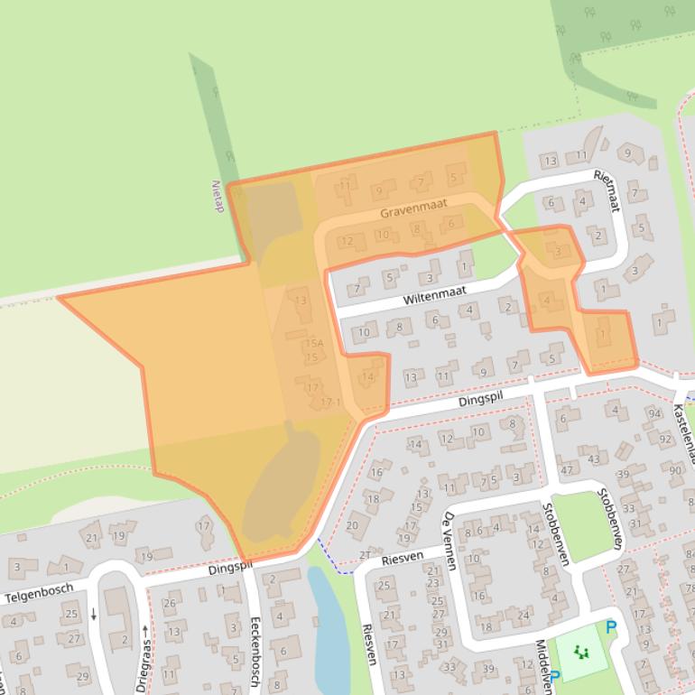 Kaart van postcodegebied 9302GA.