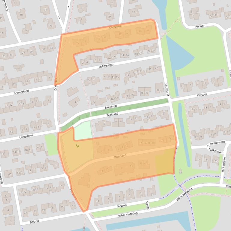 Kaart van postcodegebied 9302GH.