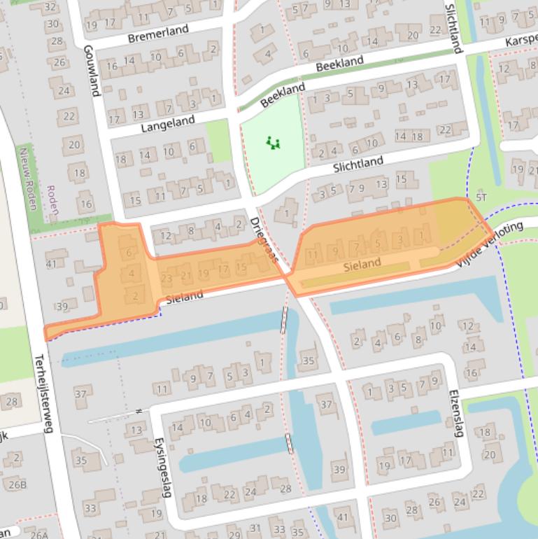 Kaart van postcodegebied 9302GN.