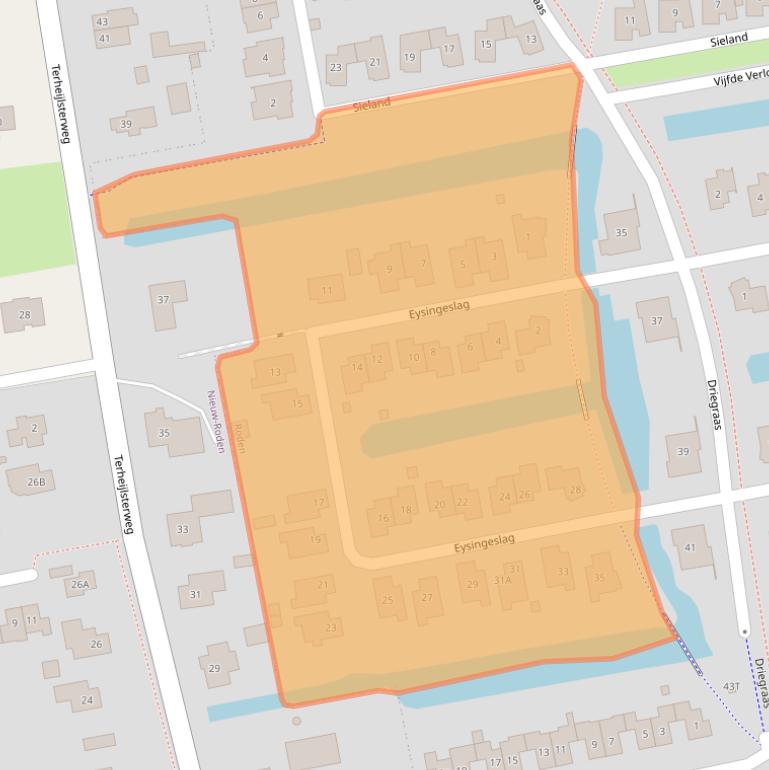 Kaart van postcodegebied 9302GP.