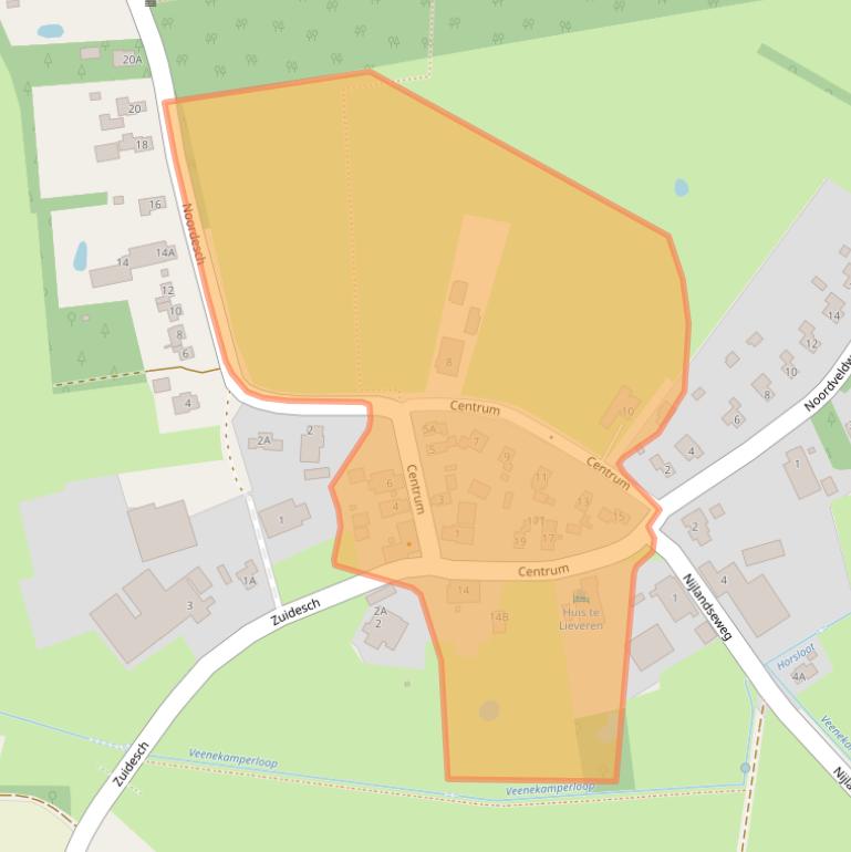 Kaart van postcodegebied 9304TH.