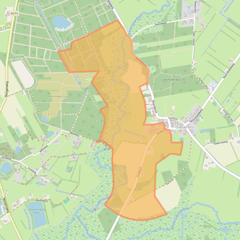 Kaart van postcodegebied 9304TW.