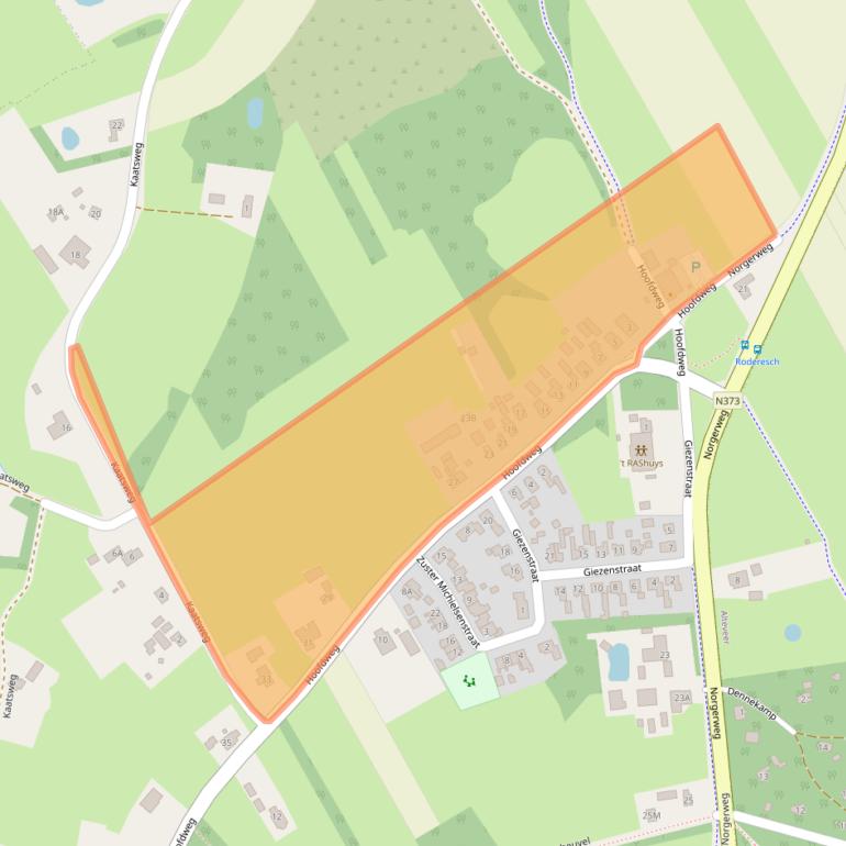 Kaart van postcodegebied 9305TD.