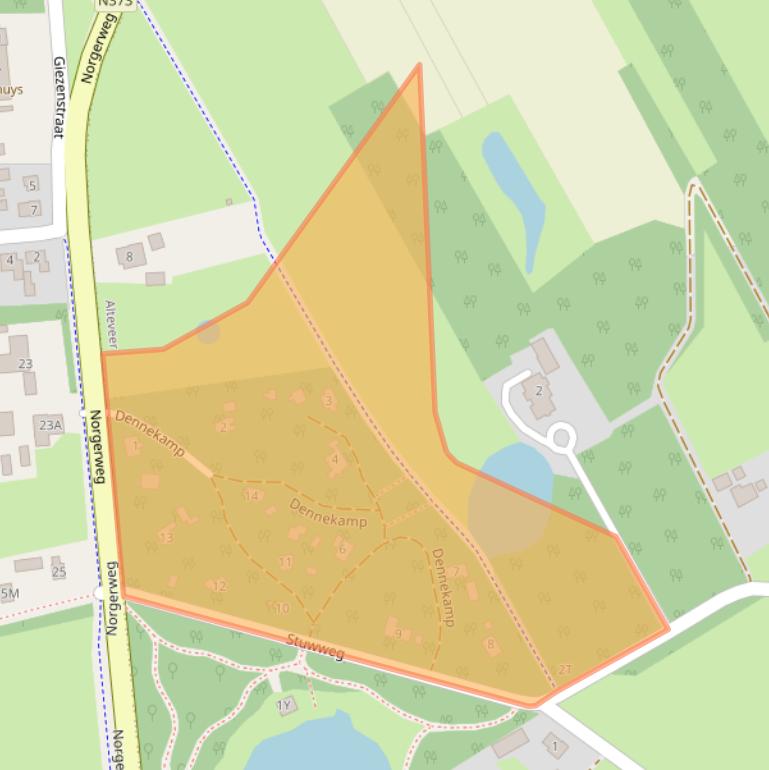 Kaart van postcodegebied 9306TB.