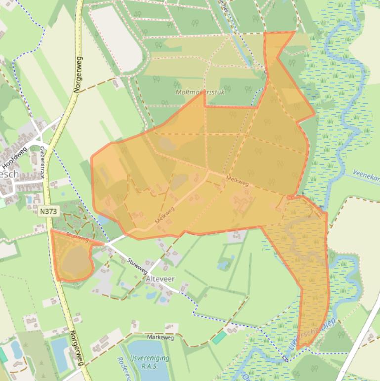 Kaart van postcodegebied 9306TC.