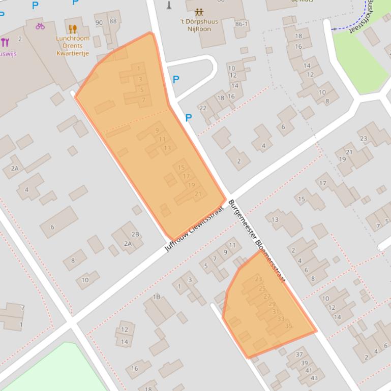 Kaart van postcodegebied 9311PC.