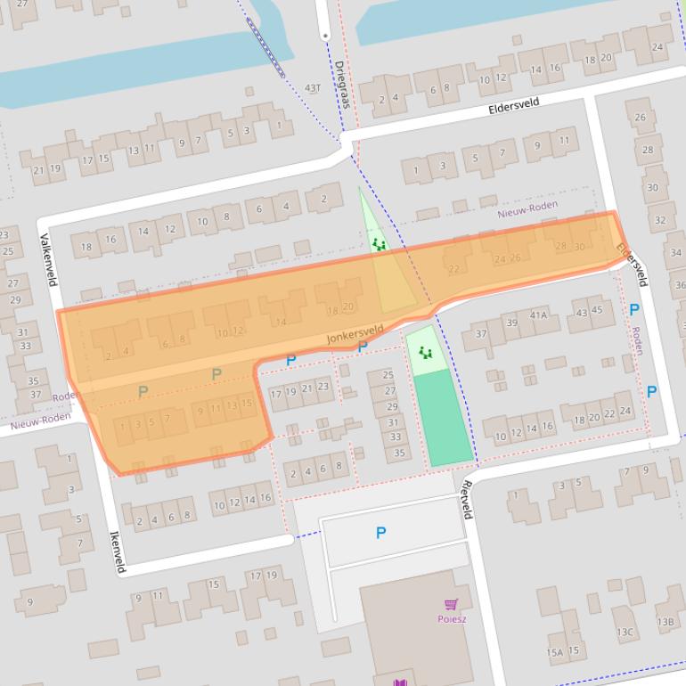 Kaart van postcodegebied 9311RL.