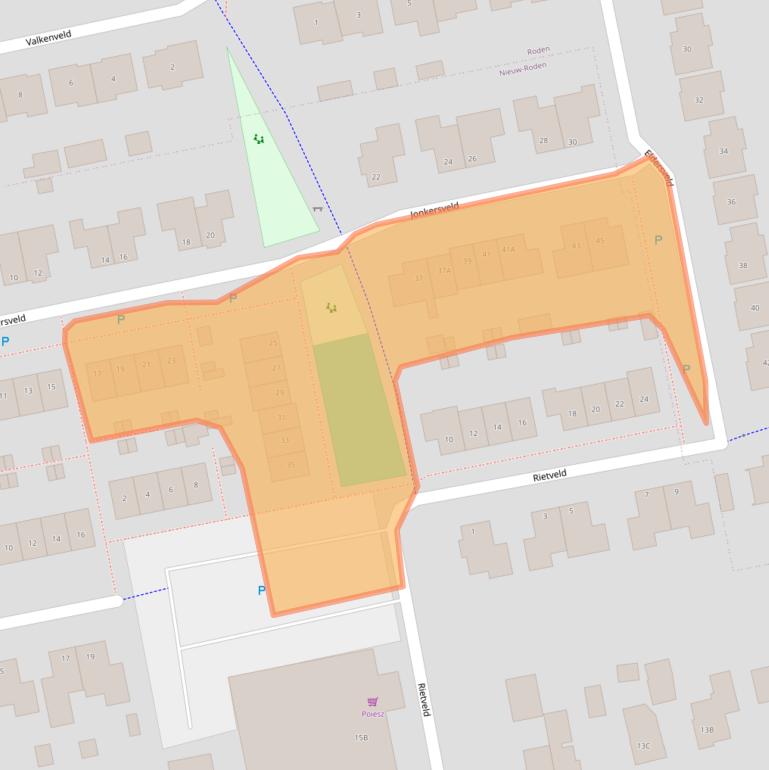 Kaart van postcodegebied 9311RM.