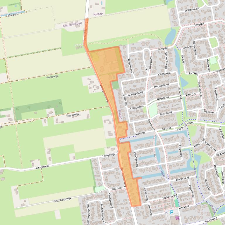 Kaart van postcodegebied 9311TA.