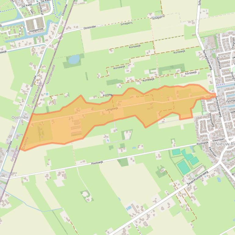 Kaart van postcodegebied 9311TD.