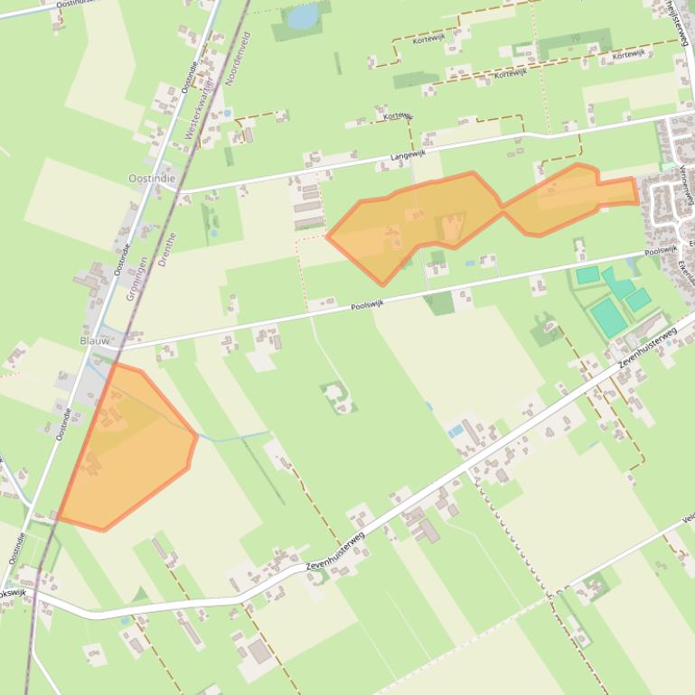 Kaart van postcodegebied 9311TG.