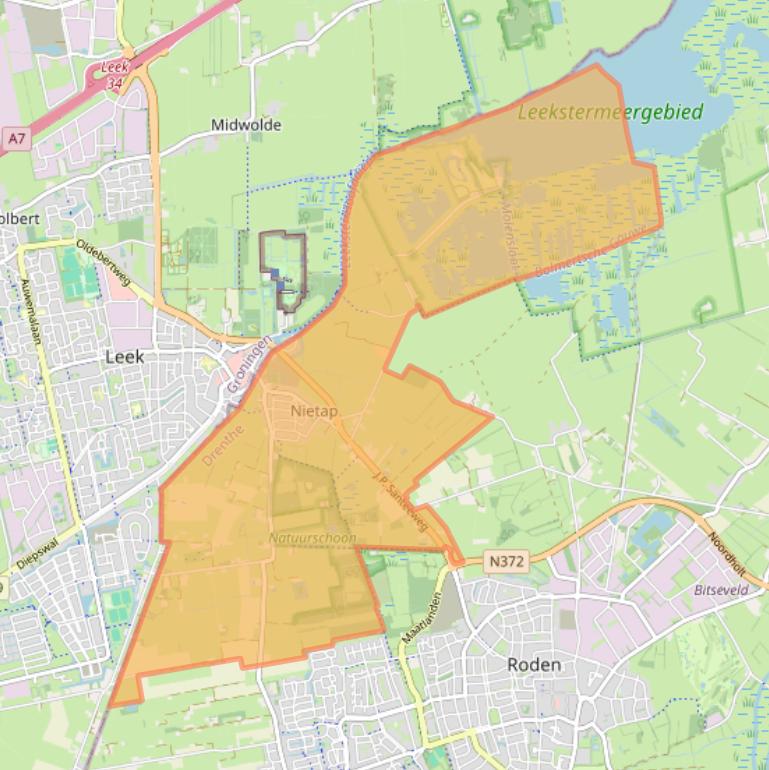 Kaart van postcodegebied 9312.