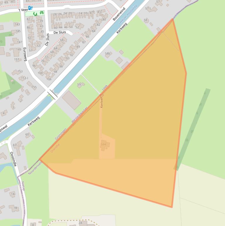 Kaart van postcodegebied 9312AA.