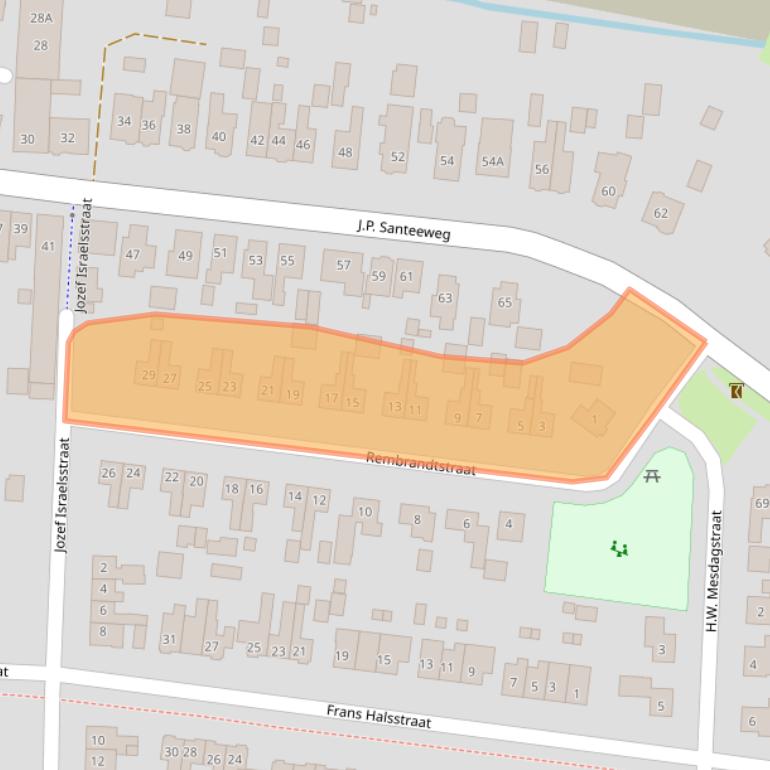 Kaart van postcodegebied 9312PN.