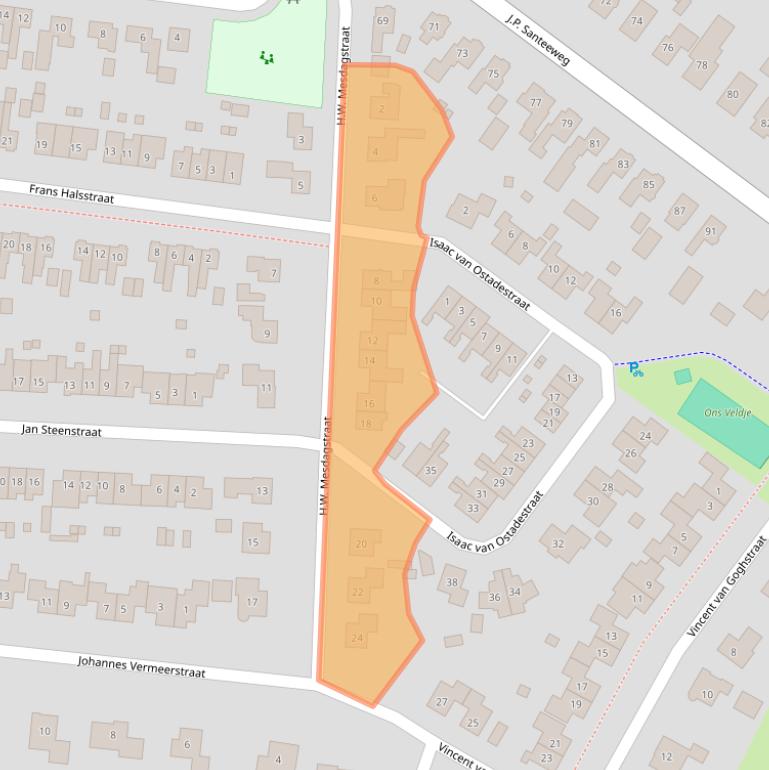 Kaart van postcodegebied 9312PX.