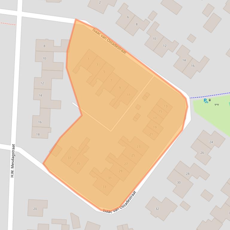 Kaart van postcodegebied 9312RC.