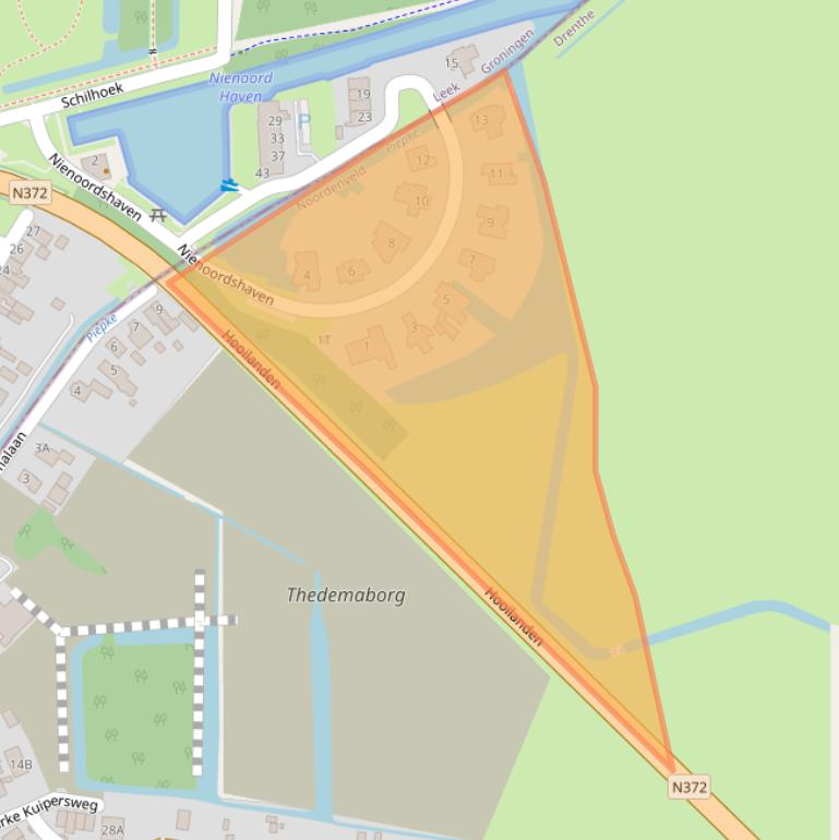 Kaart van postcodegebied 9312RH.