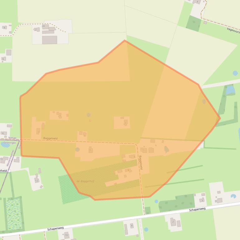 Kaart van postcodegebied 9312VE.