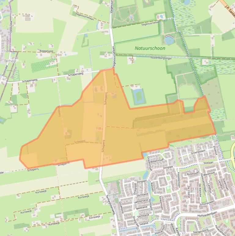 Kaart van postcodegebied 9312VH.