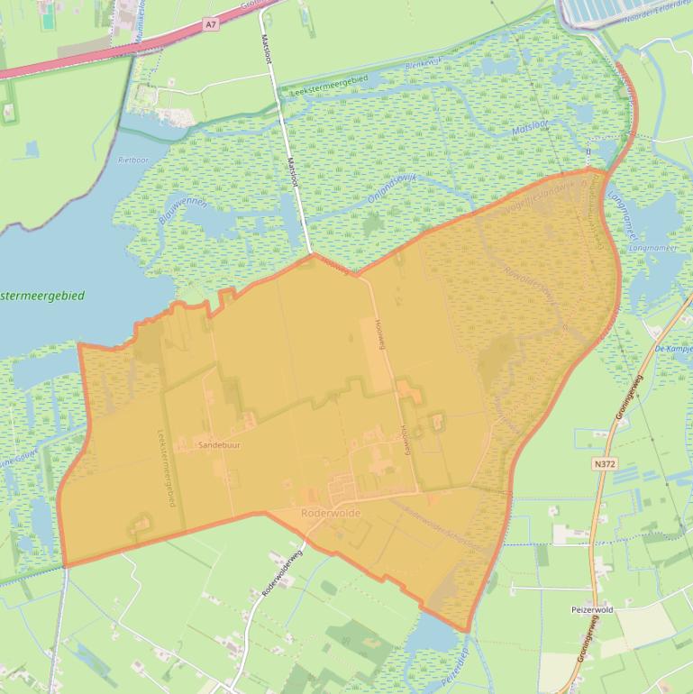 Kaart van postcodegebied 9315.