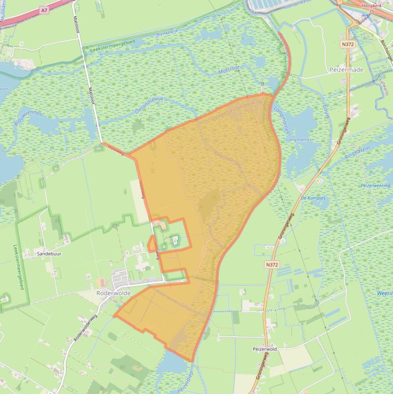 Kaart van postcodegebied 9315TD.