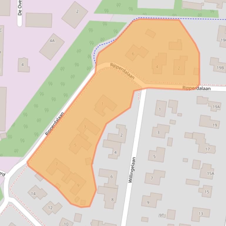 Kaart van postcodegebied 9321AH.