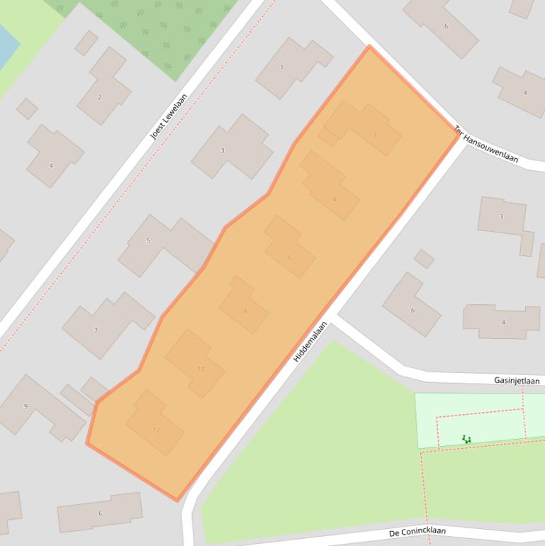 Kaart van postcodegebied 9321AN.