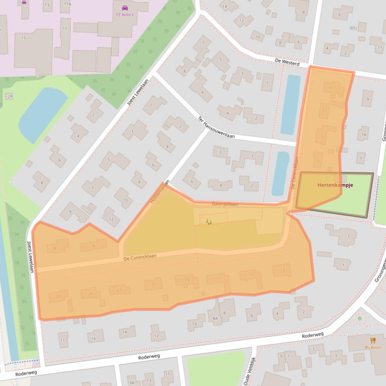 Kaart van postcodegebied 9321AR.
