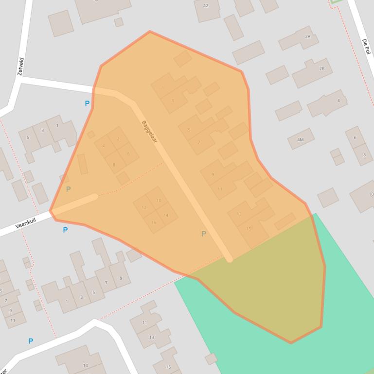 Kaart van postcodegebied 9321AS.