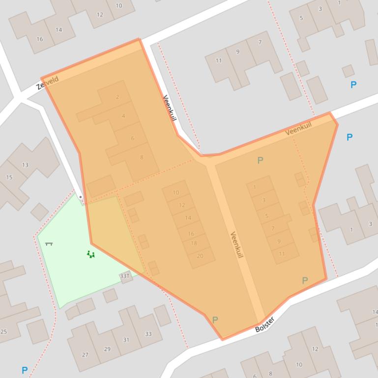 Kaart van postcodegebied 9321AV.