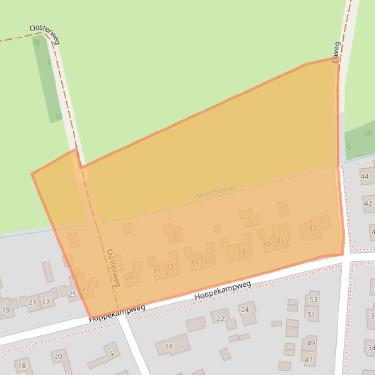 Kaart van postcodegebied 9321BE.