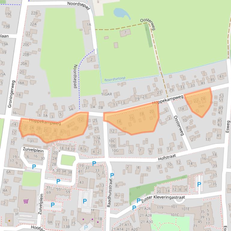 Kaart van postcodegebied 9321BG.