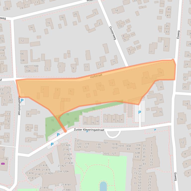 Kaart van postcodegebied 9321BH.