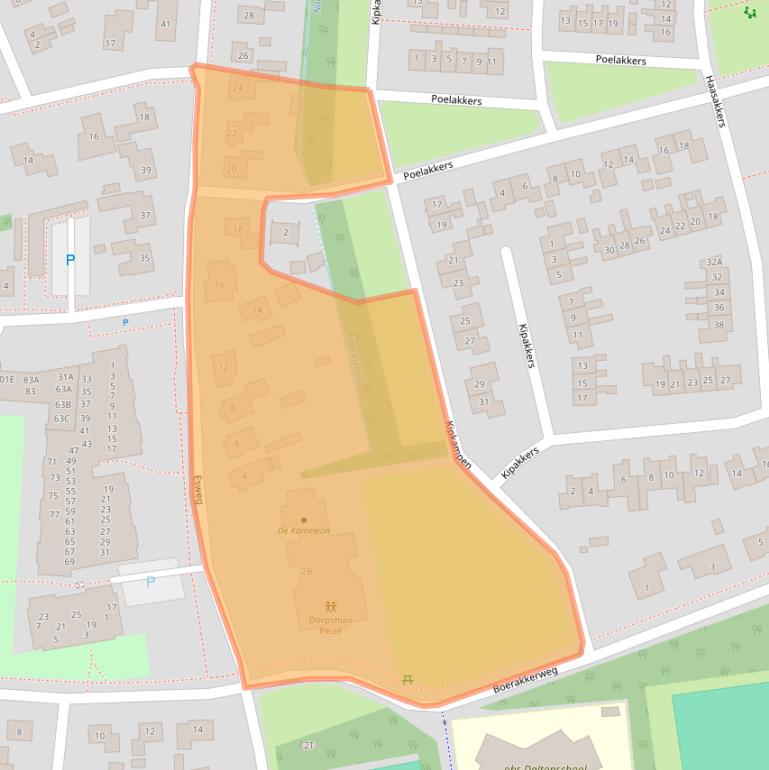 Kaart van postcodegebied 9321BN.