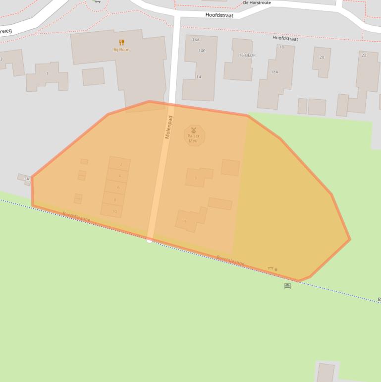 Kaart van postcodegebied 9321CA.