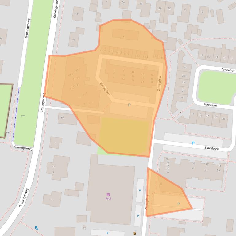 Kaart van postcodegebied 9321CM.