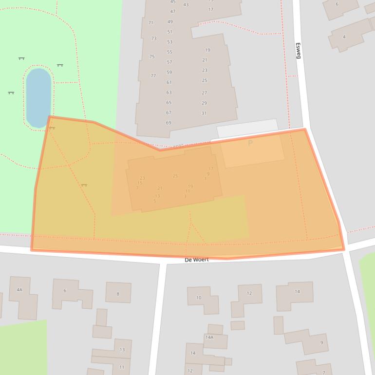 Kaart van postcodegebied 9321CN.